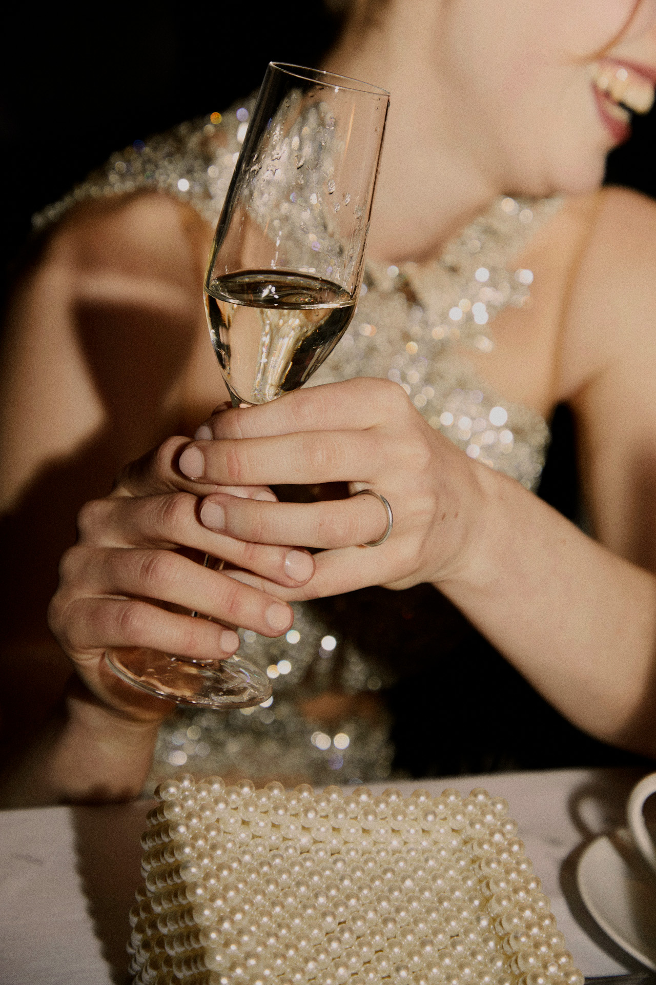 Woman holding champagne